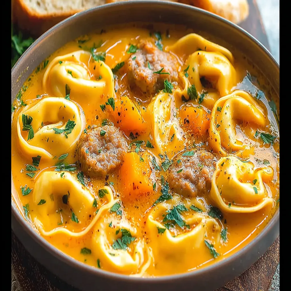 A bowl of soup with meatballs and pasta.