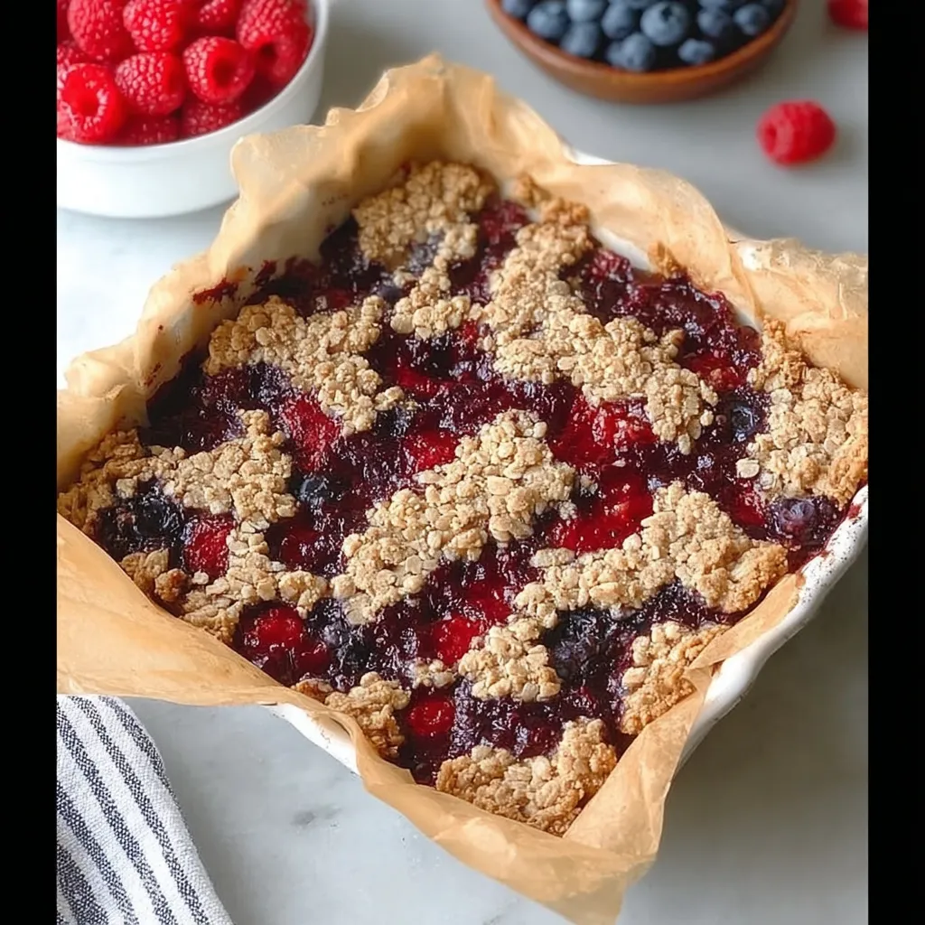 A pie with berries and oats.