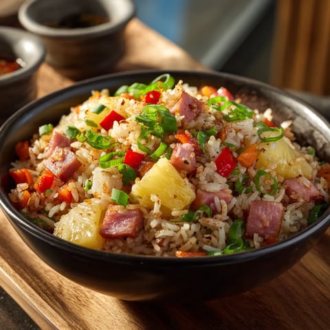 A bowl of rice with meat and vegetables.