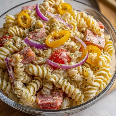 A bowl of pasta with tomatoes and onions.