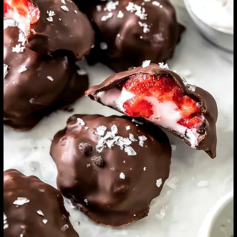 Chocolate covered strawberries with whipped cream.