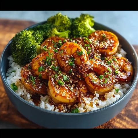 A bowl of shrimp and broccoli.