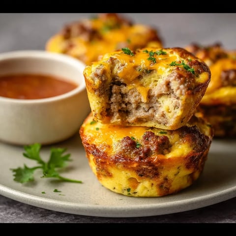 Two muffins with cheese and meat on top.