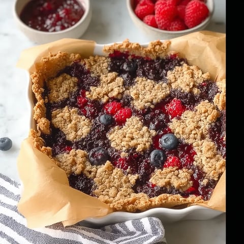 A pie with blueberries and raspberries.