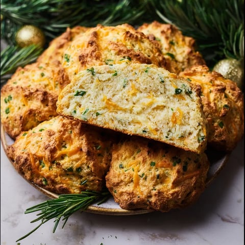A plate of biscuits with cheese and herbs.