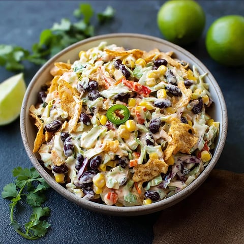 A bowl of food with a green lime on the side.