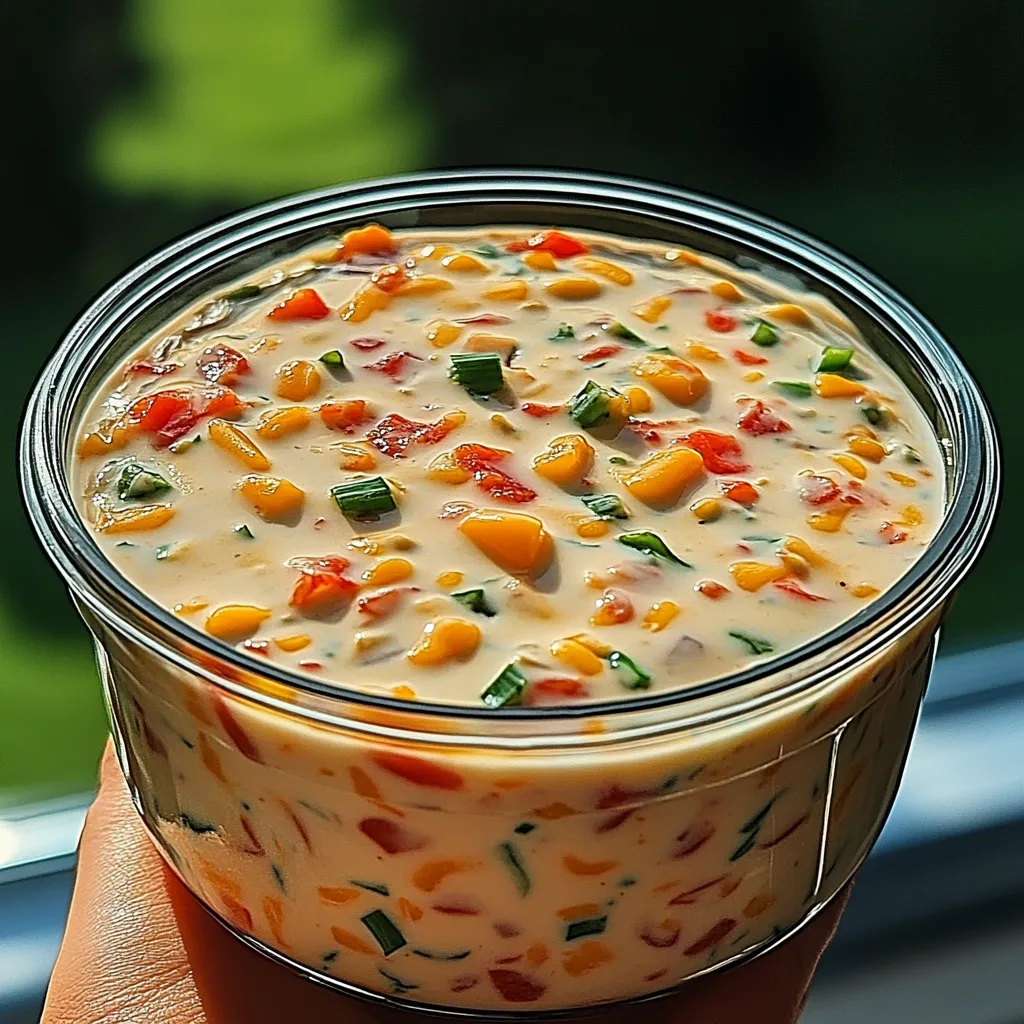 A bowl of food with a red and green topping.