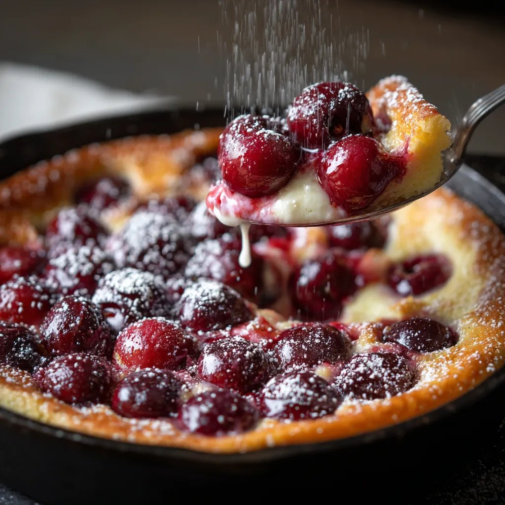 A spoon is scooping up a piece of cake.