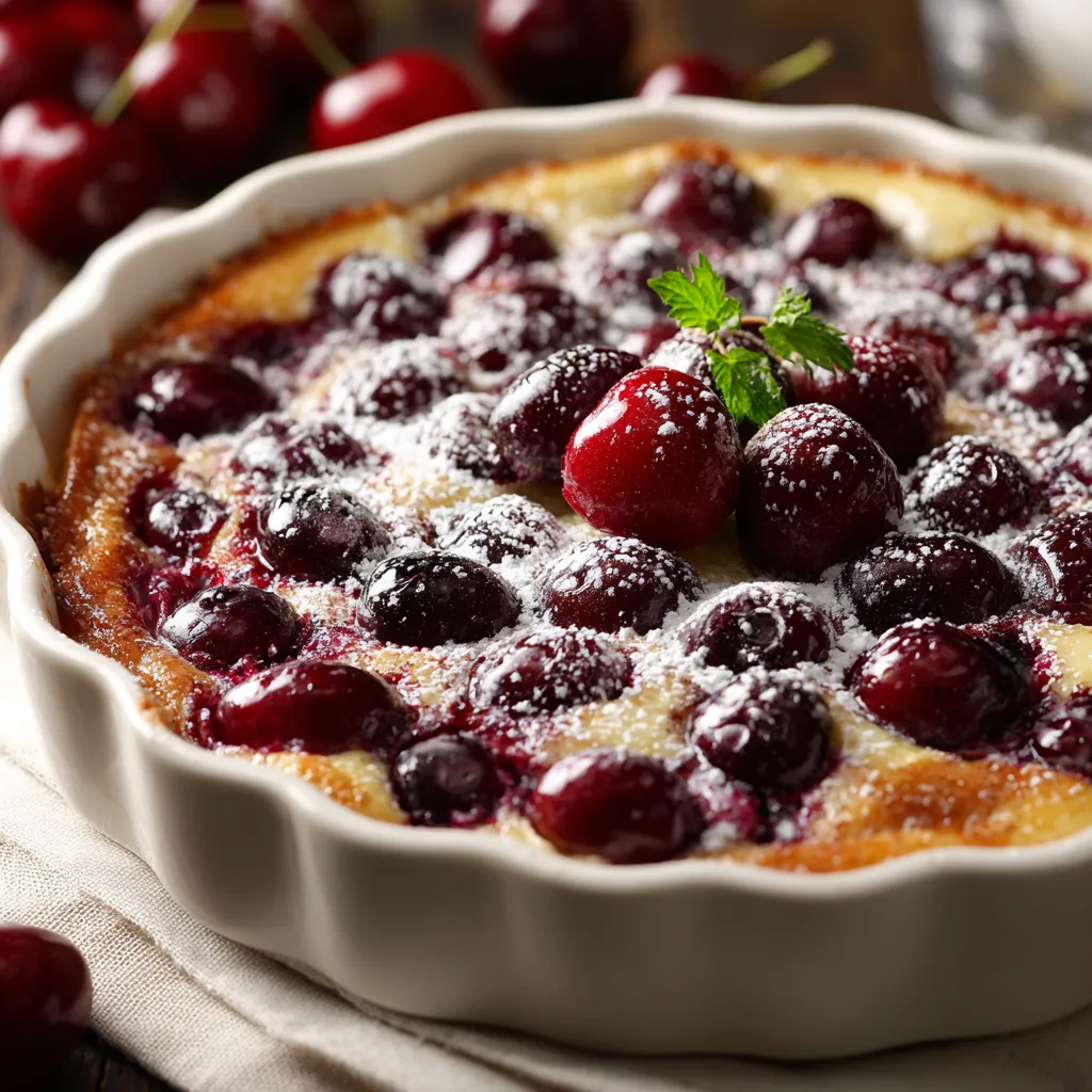 A pie with cherries on top.