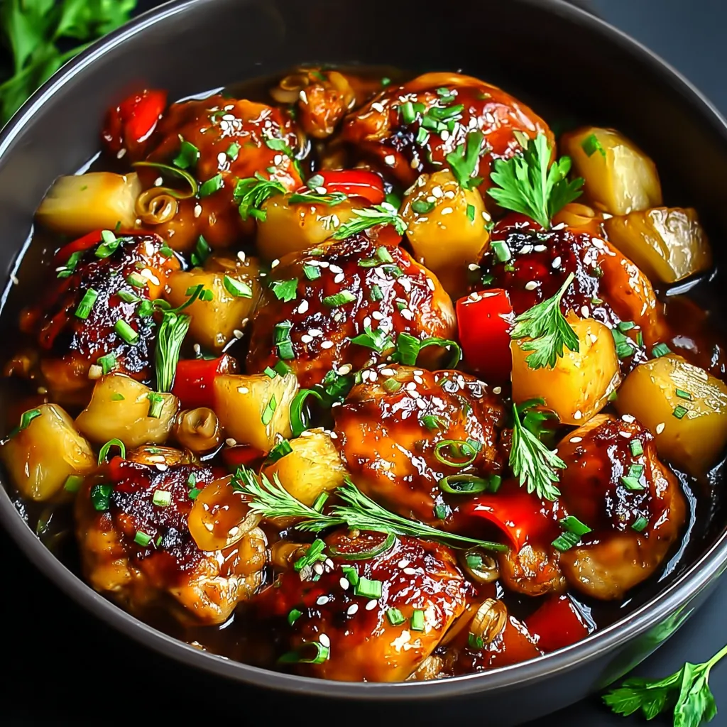 A bowl of food with chicken and vegetables.
