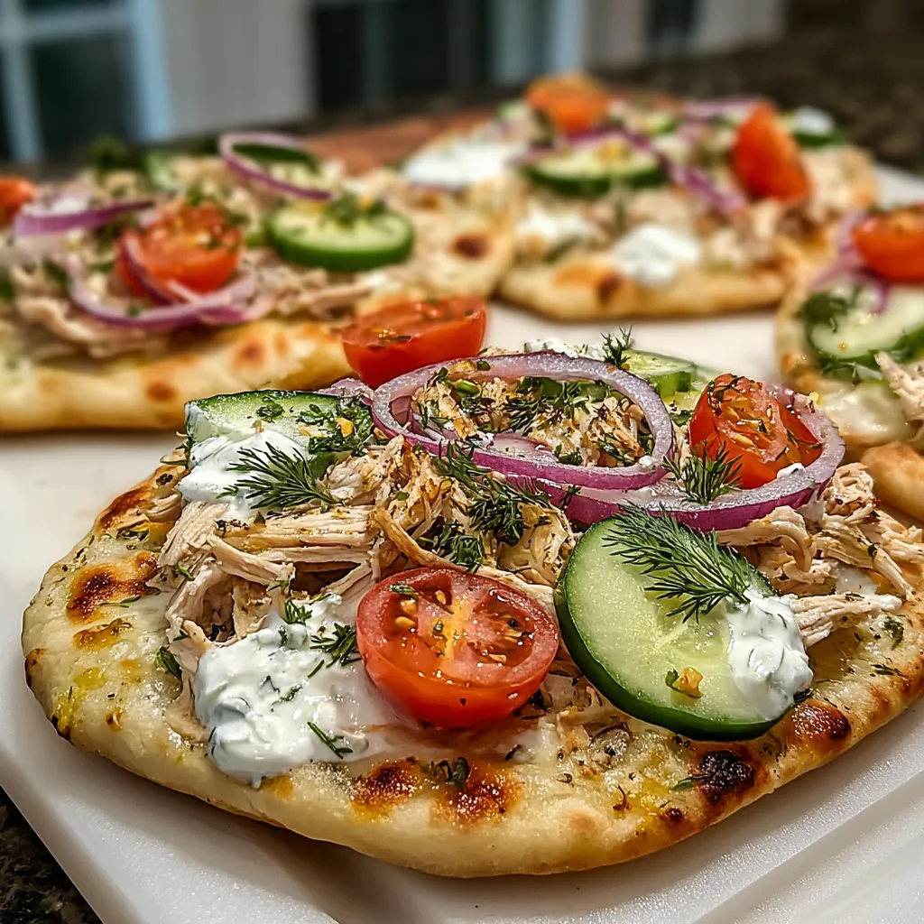 A pizza with tomatoes, cucumbers, and onions.