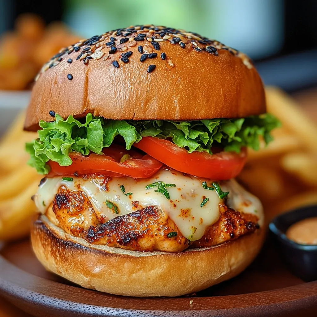 A burger with lettuce, tomato, and cheese.