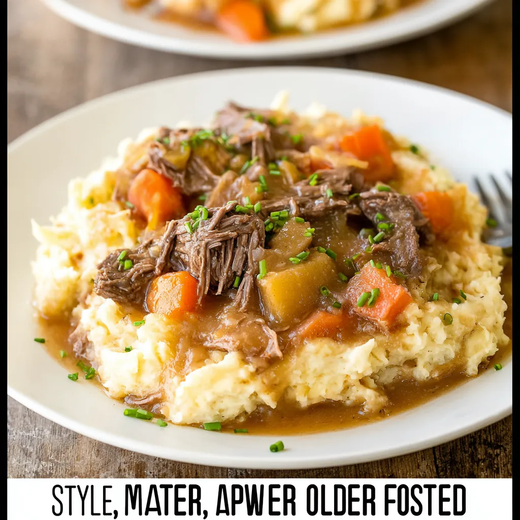 A plate of food with the words style, maters, appwer older fodded.