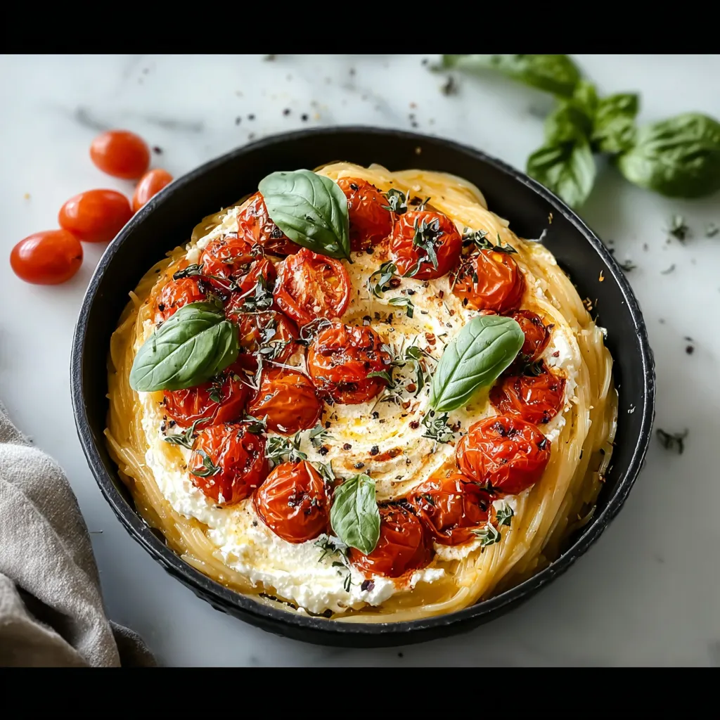 A bowl of food with tomatoes and basil.