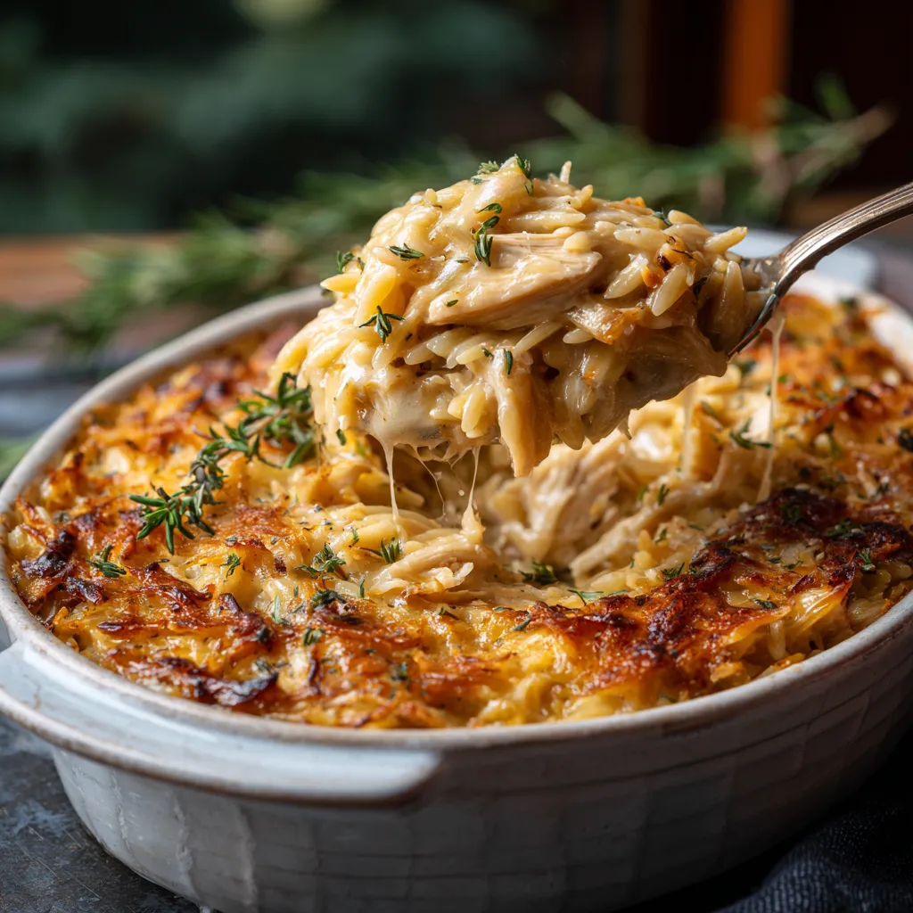 A bowl of food with a spoon in it.