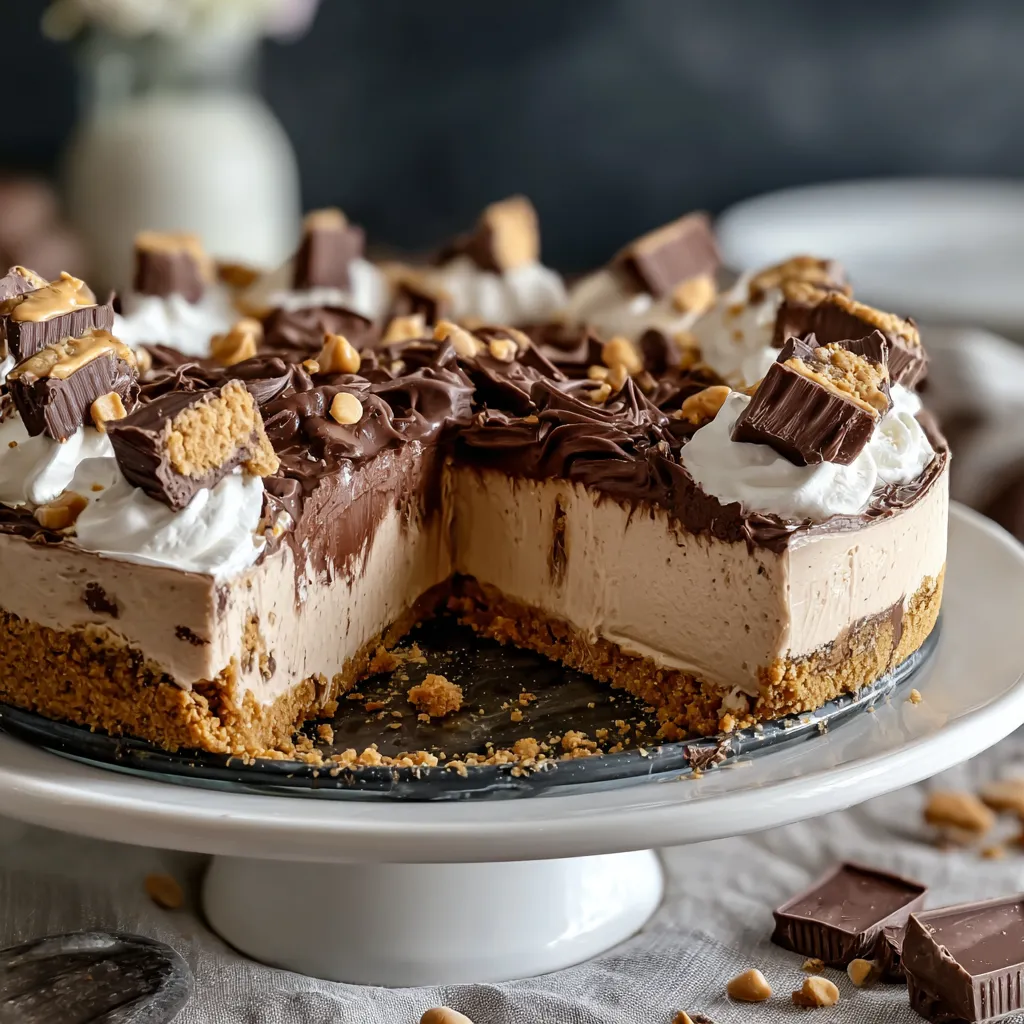 A slice of chocolate cake with peanut butter and chocolate chips.