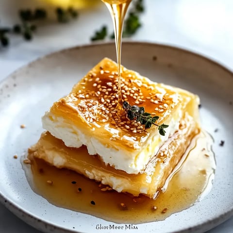 A plate of food with honey drizzled on top.