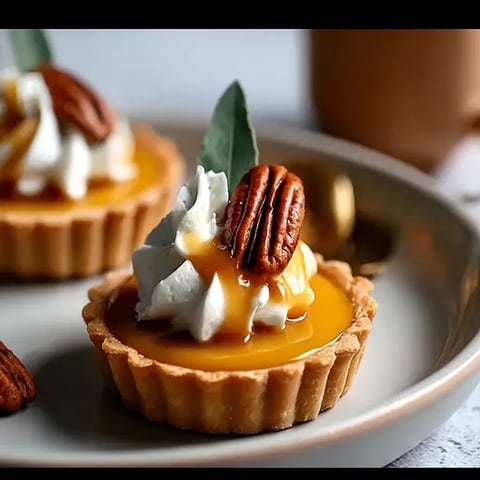 A dessert with a nut on top.